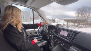 POV‍️BUSINESS STYLE BLONDIE DRIVING MANUAL VAN️ASMR REVERSE AND REVVINGCAR GIRL female ON WHEELS