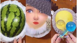 Putting makeup on fruits