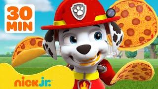 PAW Patrol Pizza Adventures & Rescues!  w/ Marshall & Rocky | 30 Minute Compilation | Nick Jr.