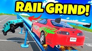 Using a SUPRA to Grind Rails in This Stunt Challenge in BeamNG Drive Mods!