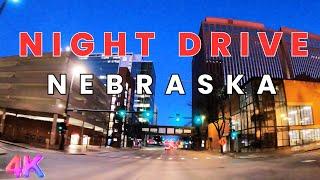 Drive Tour 4K | Council Bluffs, Iowa to Omaha, Nebraska | 4k Highway Road Tour Night Drive 2024