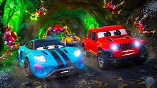 Cars Ultimate Escape from Evil Spider Robots Cave - Cars Action-Packed Adventures | Hero Cars City