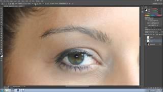 Retouch eyebrows in Photoshop.