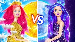 DAY vs NIGHT DOLL MAKEOVER || One Colored Makeover Challenge! by Yay Time! STAR