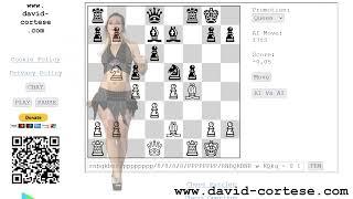 Chess Club - Sexy girl dances during a chess game played by artificial intelligence