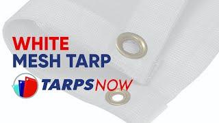 Tarps Now 75% Shade Mesh Tarp with Brass Grommet- Heavy Duty Protective Cover Tarpaulin, White