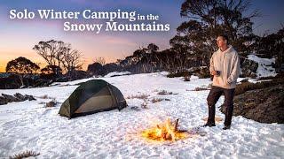 Solo Winter Camping in the Snowy Mountains ️ -9c