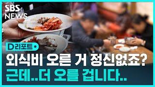 음식점 식자재 가격 1년새 17.6% 급등 / SBS / #D리포트