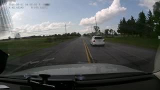 Dash cam West Carleton Ottawa cut off when passing