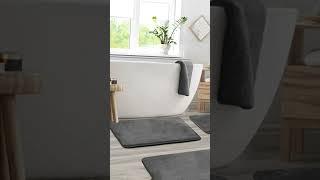 Clara Clark Bathroom Rugs Sets 3 Piece, Velvet Memory Foam Bath Mat - Non-Slip, Machine Washable