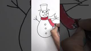 Easy Drawing Snowman #christmasdecor   #shortstoday #shortsfeed #howtodraw #trending #art