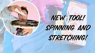 #436 New Fluid Art Tool! Spinning And Stretching Your Art! #art