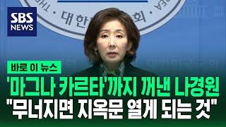 '마그나 카르타'까지 꺼낸 나경원…"무너지면 지옥문 열게 되는 것" / SBS / 바로이뉴스