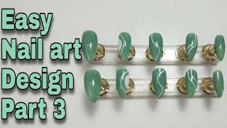 Easy Nail art design part 3 || line abstrak menggunakan line brush || Abstract line design