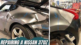 Repairing A Nissan 370Z! #autobody #quarterpanel #nissan370z #370z #collision #dentrepair #bodywork