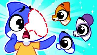  Sharky Learns Body Puzzle Play!  Where Are My Nose & Mouth? | Educational Kids Cartoons & Songs