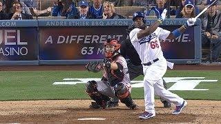 Puig takes pitch, launches homer, gets heated