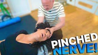 PINCHED NERVE! ~ Chiropractic has Patient "Floating" After Session! #neckpain #pinchednerve