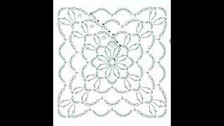 Квадрат крючком для начинающих* Square Crochet Motifs* Как вязать квадрат крючком МОТИВЫ  Урок 410