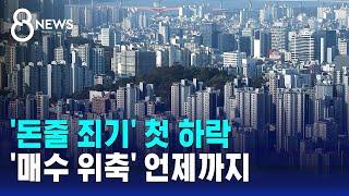 '돈줄 죄기' 첫 하락…'매수 위축' 언제까지 / SBS 8뉴스