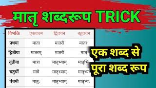 मातृ शब्द रूप TRICK || Matri Shabd Roop trick || how to remember Matri Shabd Roop