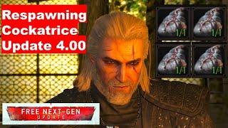 NEXT-GEN Respawning Cockatrice Stomachs Location Witcher 3 update 4.00 Draconiod and Beast Oil