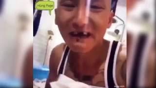 FAIL! asian man lost two dents/teeth on the drill challenge!! best 2016!!!!