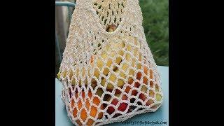 Long handled crochet mesh bag