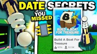 ALL UPDATE SECRETS you MISSED!! | Build a boat for Treasure ROBLOX