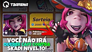 FINALMENTE! JOGUEI T3 ARENA DE SKADI NVL 10 COM A NOVA SKIN RARA - FULL GAMEPLAY