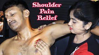 ASMR | Female to Male Oil Shoulder Massage With Fire | Neck Pain Relief | Neck Crack | Head Massage