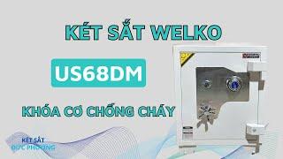 két sắt welko us68dm màu trắng khoá cơ loại siêu cường xuất khẩu mỹ chống cháy chống trộm