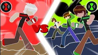 ALBEDO VS BEN 10 ,PRIME,UA,OMI (STICK NODES) #ben10 #animation #STICKNODES #10000000views