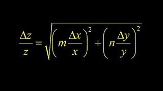 Error propagation formulas + error propagation examples with addition, multiplication, exponents.