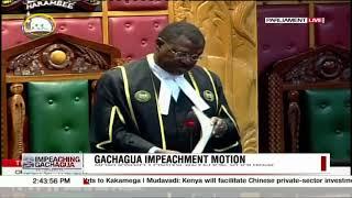 Speaker Moses Wetangula reads out the motion to impeach the Deputy President