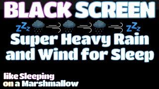 SUPER HEAVY RAIN and WIND Sounds for Sleeping! | BLACK SCREEN