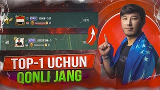 EUROPA SERVERDA TOP-1 UCHUN QONLI JANG QO'LLAB QUVVATLAB TURAMIZ   - PUBG MOBILE