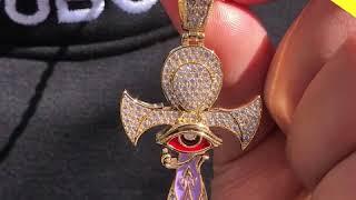 Gold Eye of Horus Ankh Cross Pendant On Helloice .Com