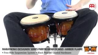 Marathon© Designer Series FWB190 Wood Bongo - Amber Flame - FWB190AF