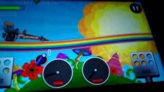 Hill climb racing in the end map RAINBOW