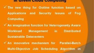 PhD Research Topics in Green Cloud Computing