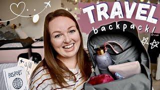 WHAT'S IN MY TRAVEL BAG? ️ carry-on essentials, Away Front Pocket Backpack & hand luggage tips! 