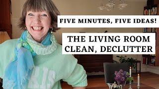 Five minutes, five ideas! Living room clean, declutter motivation! Flylady missions, zone 5