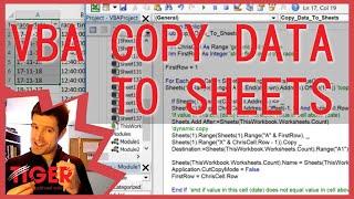 TigerVQ #4 Excel VBA to Copy Data to Worksheets - Full VBA Tutorial