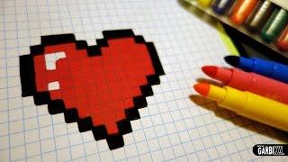 Handmade Pixel Art - How To Draw a Kawaii Heart #pixelart