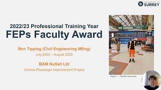 Professional Training Award 2024 Winner - Faculty Award (FEPS) | University of Surrey