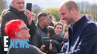 Prince William Jokes About His Bald Head With Fan in England | E! News