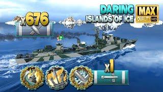 Destroyer Daring: Almost 300k on map Islands of Ice - World of Warships