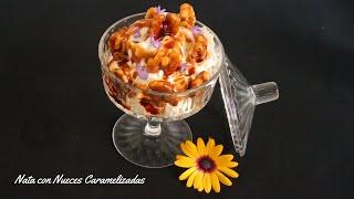 Nata con Nueces Caramelizadas Como Caramelizar Nueces en el Microondas  Postre Rápido y Fácil