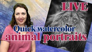 How to pick colors for watercolor - lion king portrait: live demo, paint along and Q&A